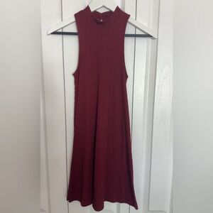 Hollister Burgundy Ribbed Dress
